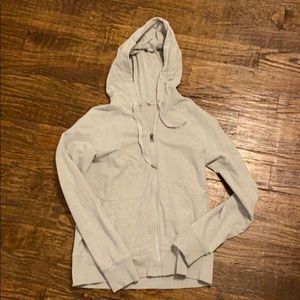 Lululemon sz 8 gray hooded zip up sweatshirt...